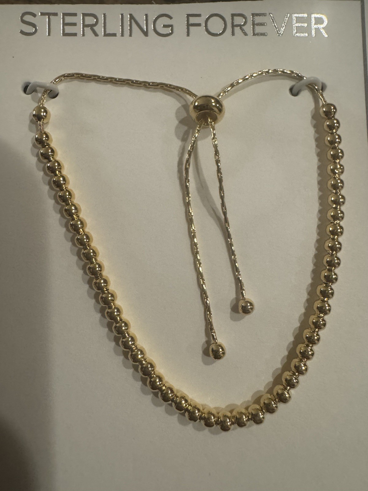 Sterling Forever 14K Gold Plated Adjustable Bracelet Lead & Nickel Free NEW