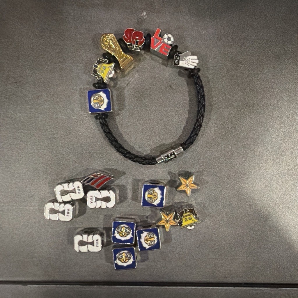 Limited Edition FIFA Bank of America custom charm bracelet with 12 other charms