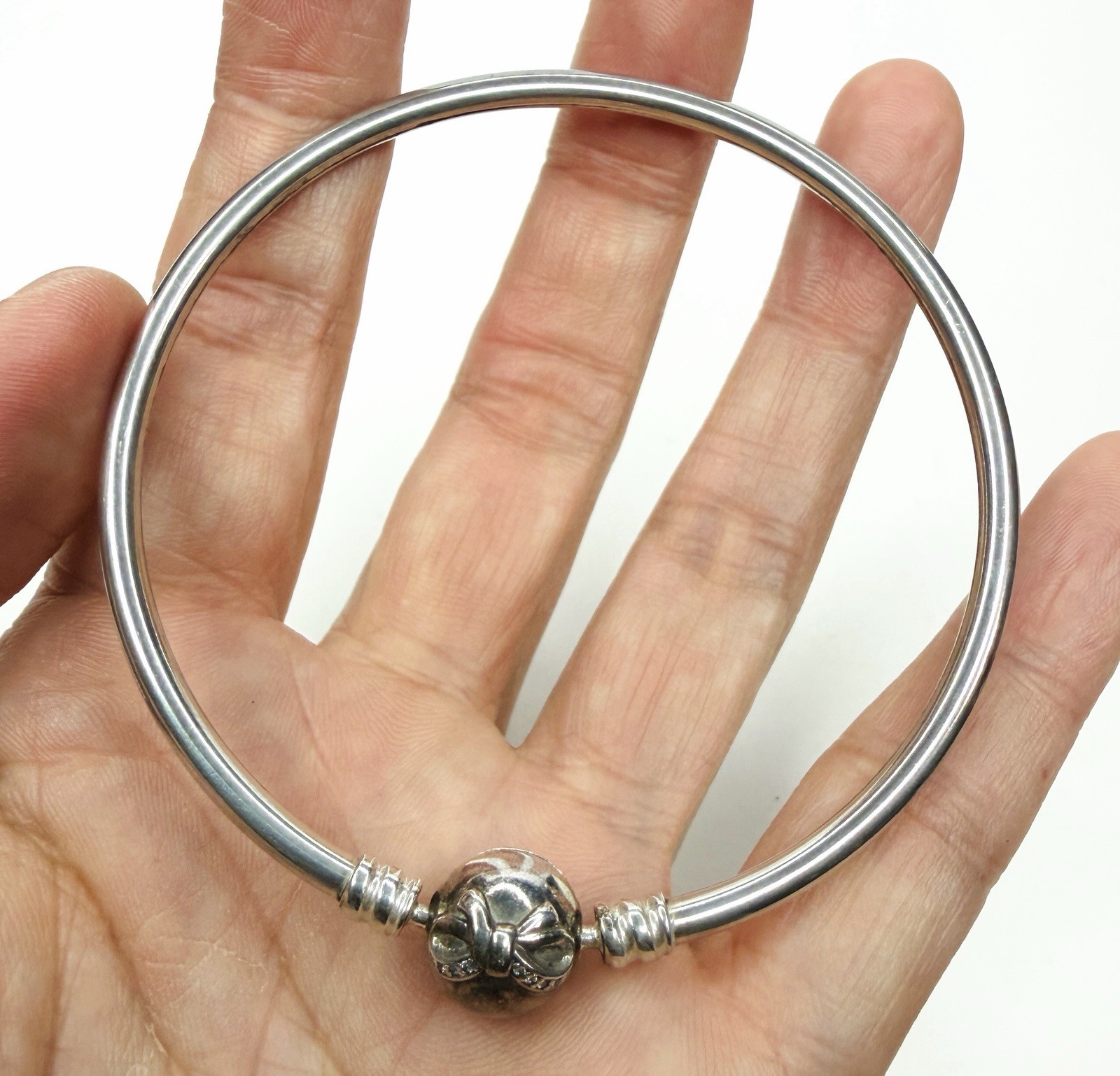 DAINTY BOW Limited EDITION Genuine PANDORA Bangle Bracelet 7”