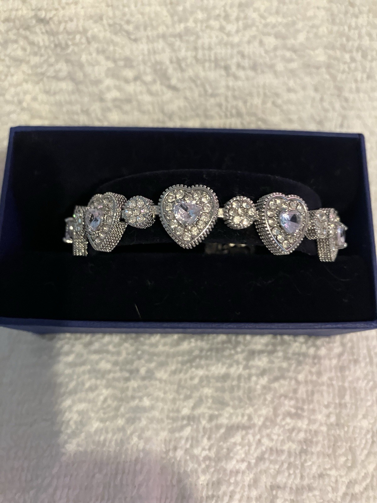 NEW ICED OUT HEARTS 8 inch Bracelet