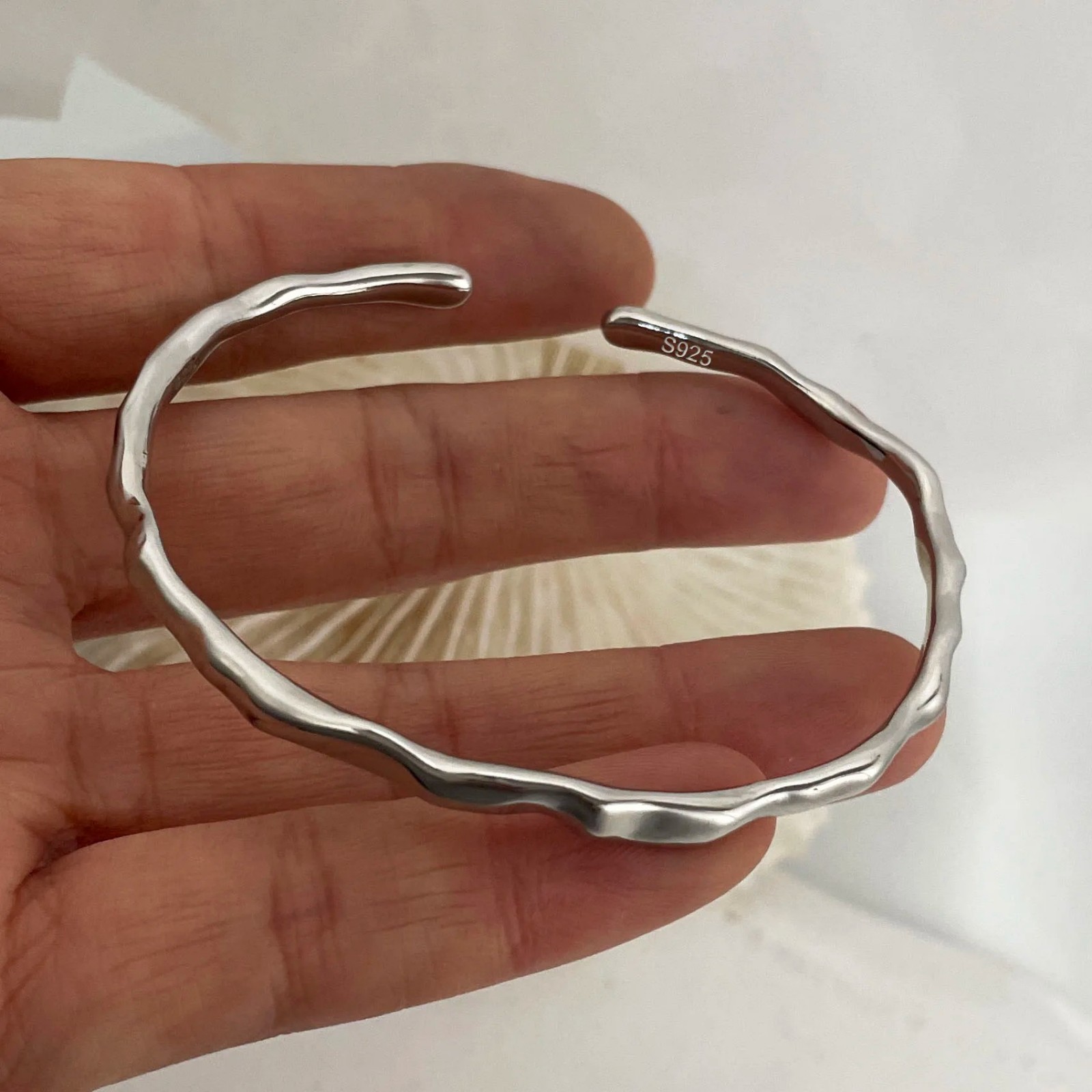 100% Solid 925 Sterling Silver Metal Bracelet for Women Men Vintage Handmade