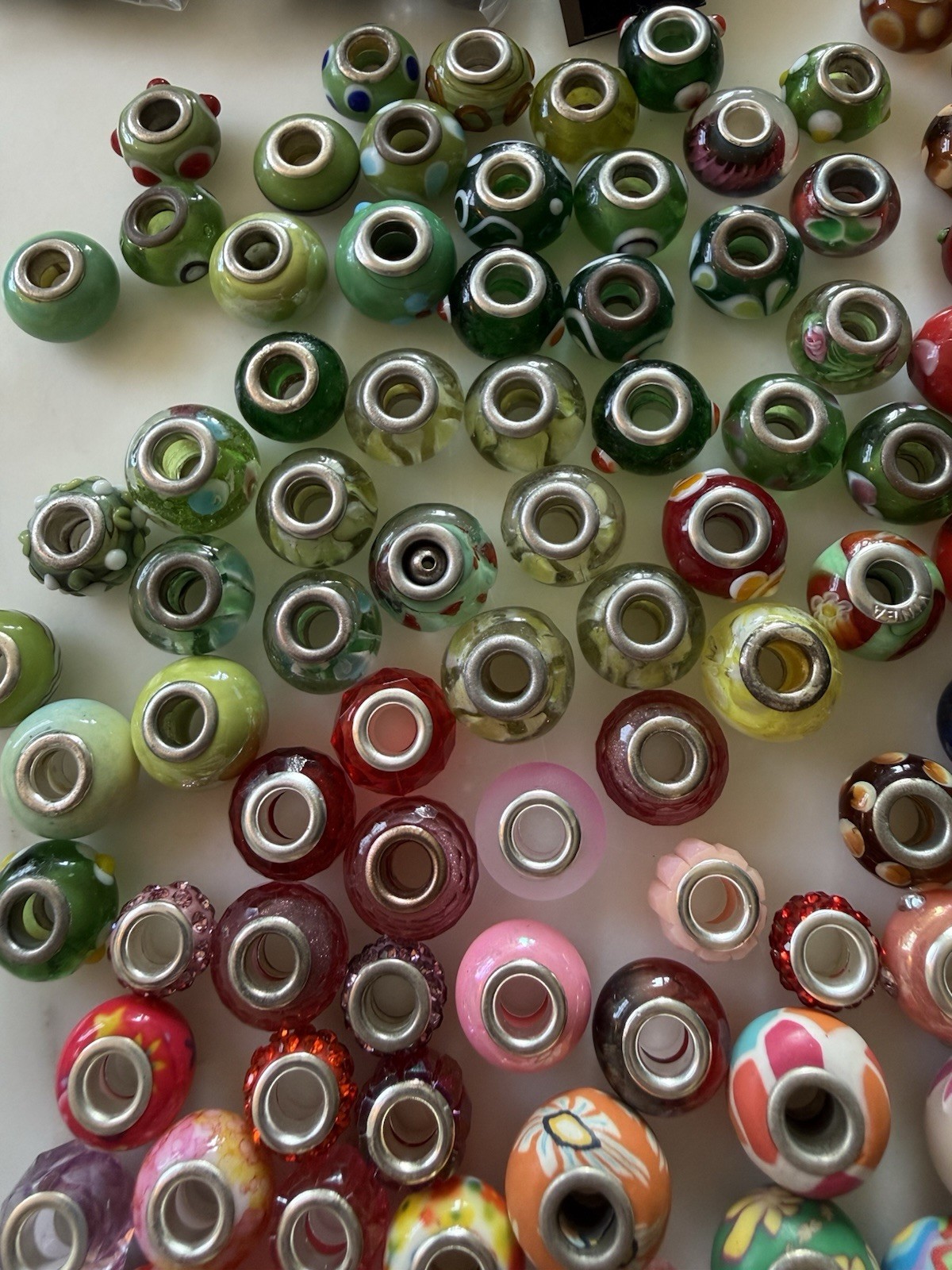 Over 700 European Style Beads Inc Murano Lamp Work Clay Ceramic Plastic & Charms