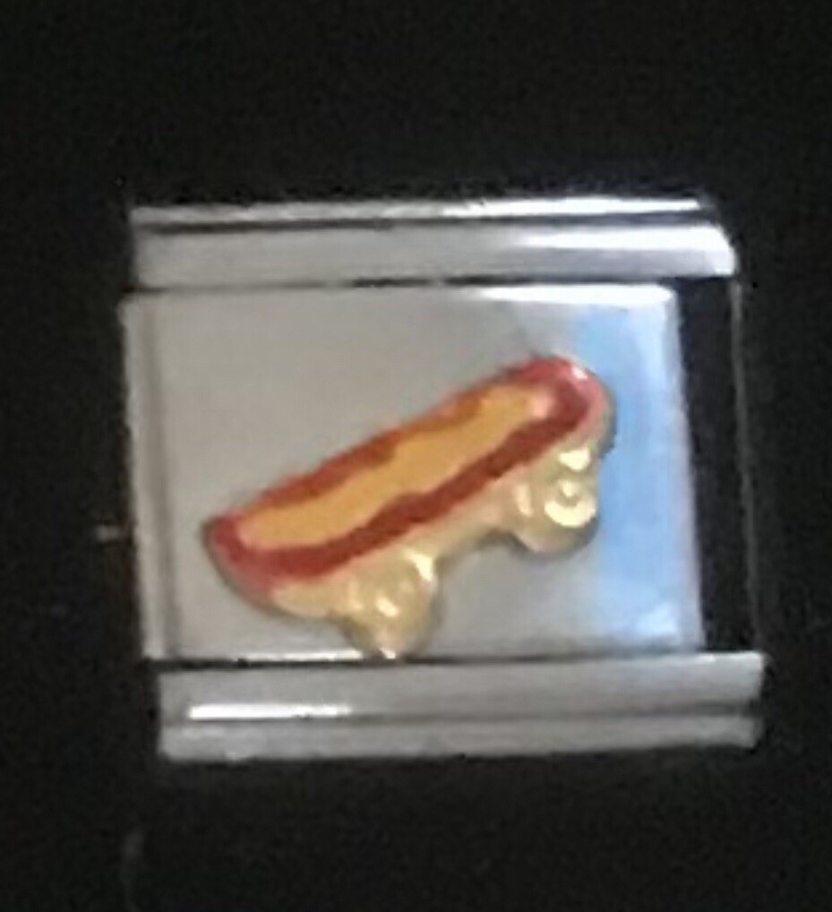 Skateboard Skateboarding Italian Charm Enamel Link 9MM K47