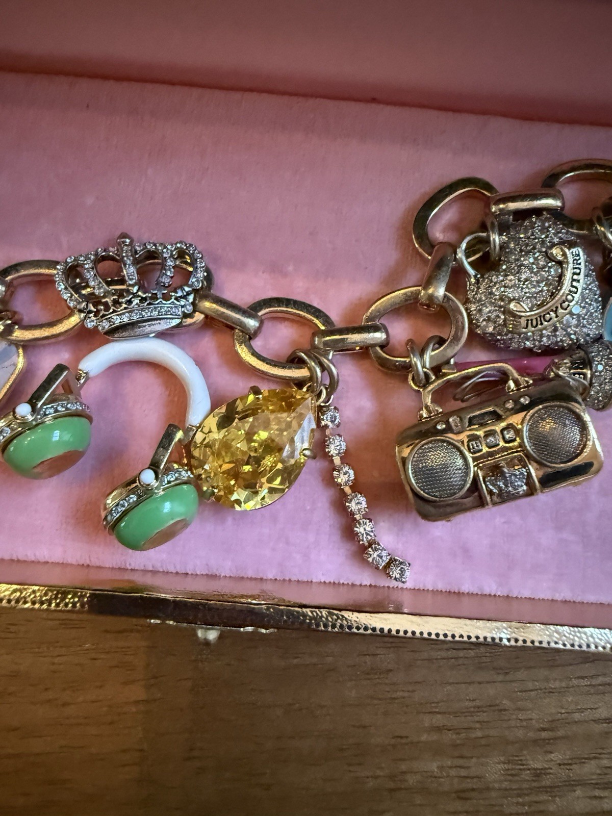 Juicy Couture Limited Edition Music Charm Bracelet Gold Tone