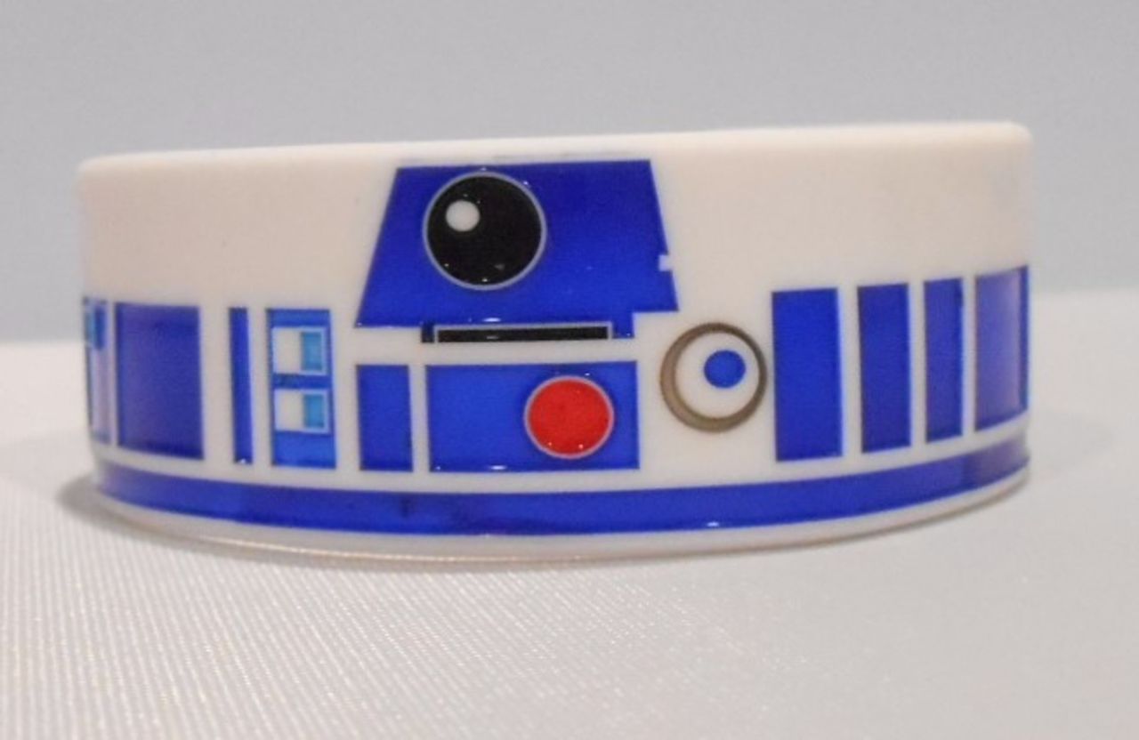 STAR WARS R2D2 SILICONE WHITE WRISTBAND SET OF TWO (2)