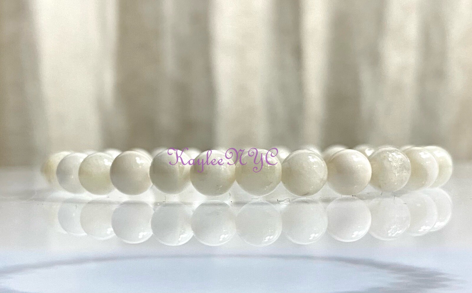 Wholesale 6 Pcs Natural moonstone 6mm 7.5” Crystal Stretch Bracelet