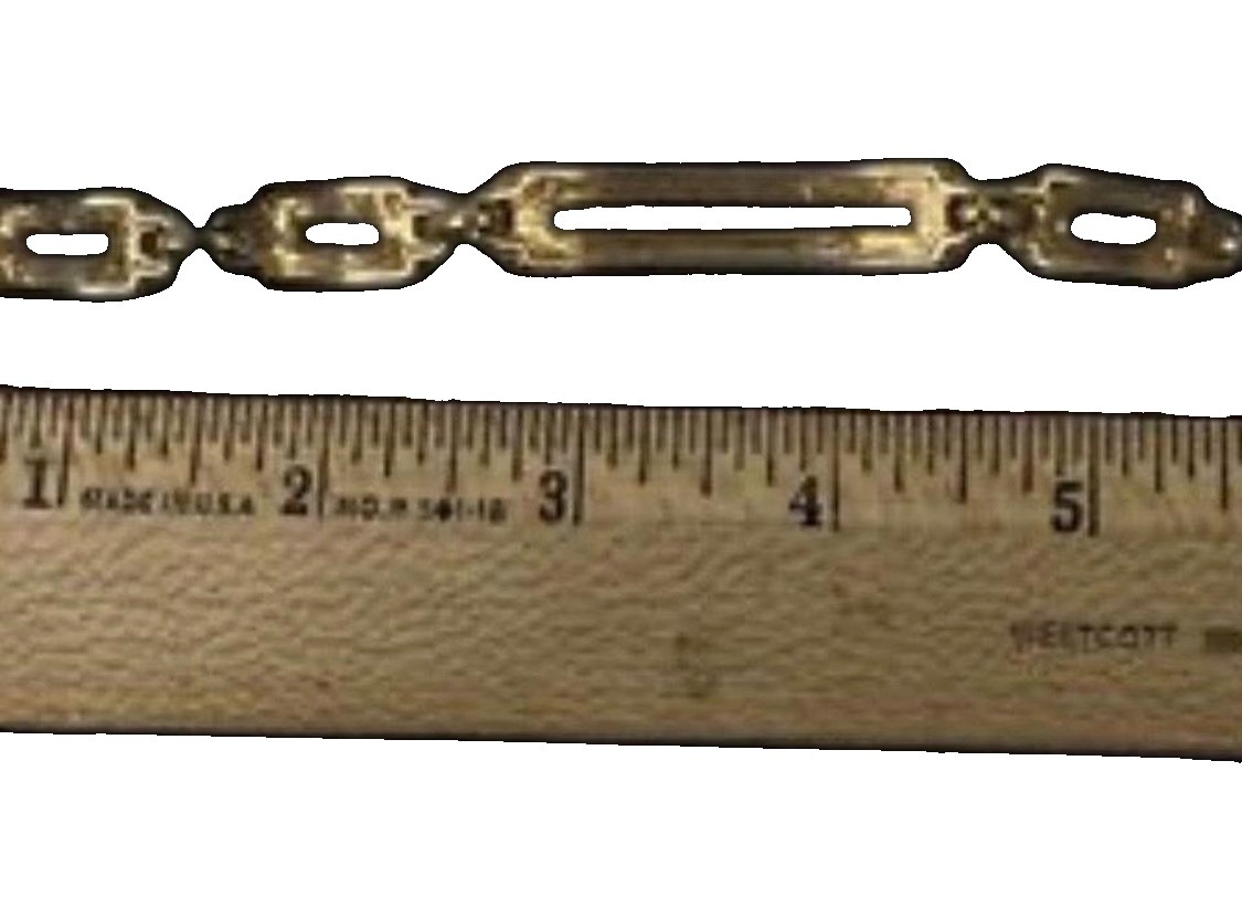 Christian Dior Signed Gold Tone Bar Link Chain Bracelet 7in Rectangle No Stone