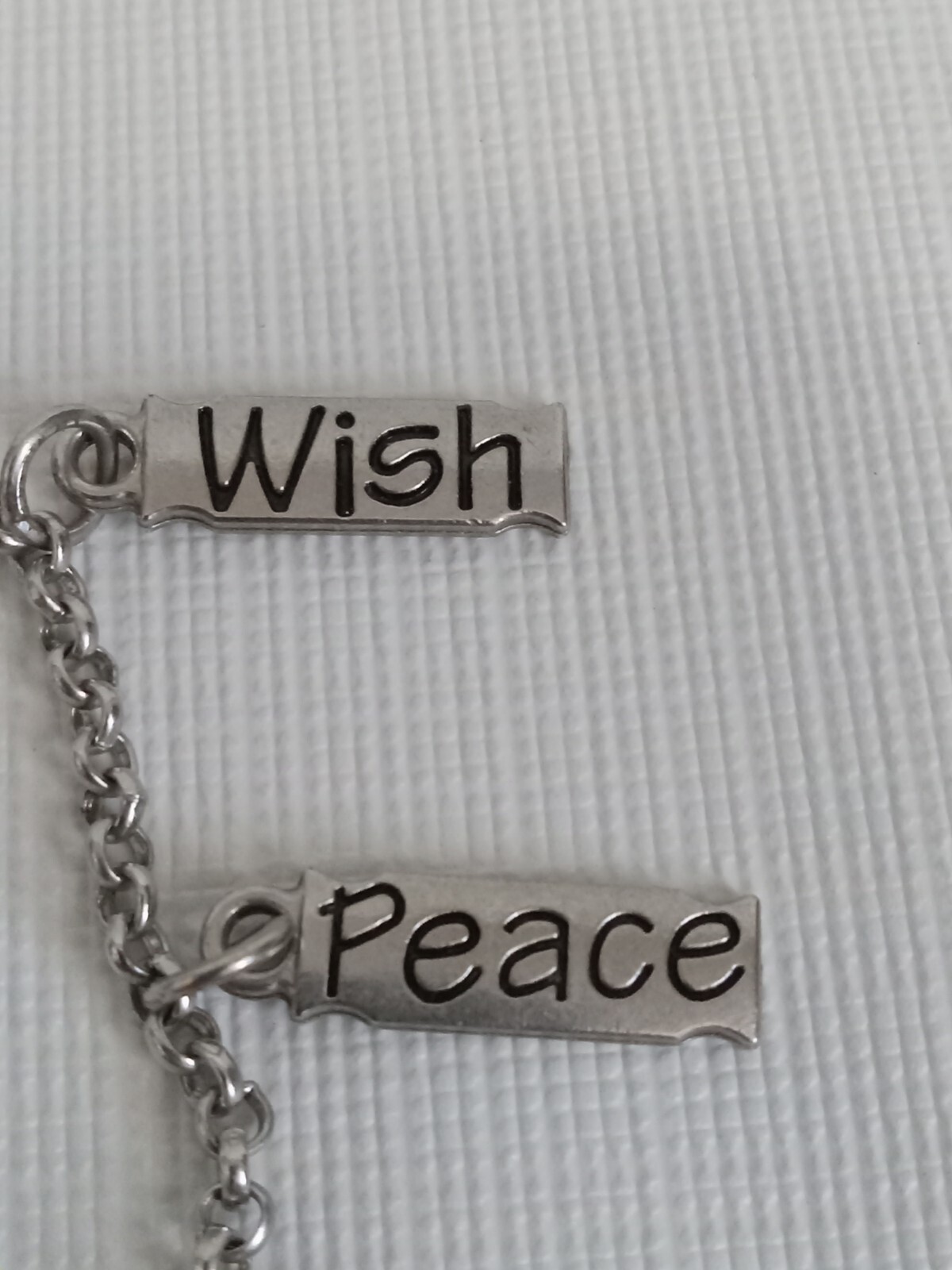 Silver Toned Zinc Alloy Engraved Inspirational Words Charmalong Charm Bracelet