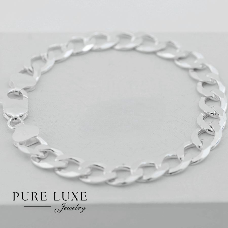 Men’s 9″ Sterling Silver 925 Cuban Chain,Bracelet 11mm Solid Width 27g*BOX