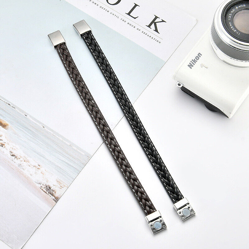 Multilayer Leather Bracelet Braided Men Women Wristband Bangle Jewelry Steel US