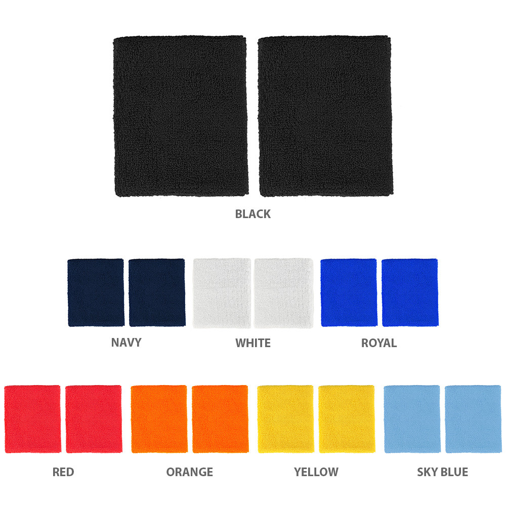 Extra Wide Athletic Soft Terry Cloth Sweat Wrist Band 2pc Set – FREE SHIPPING