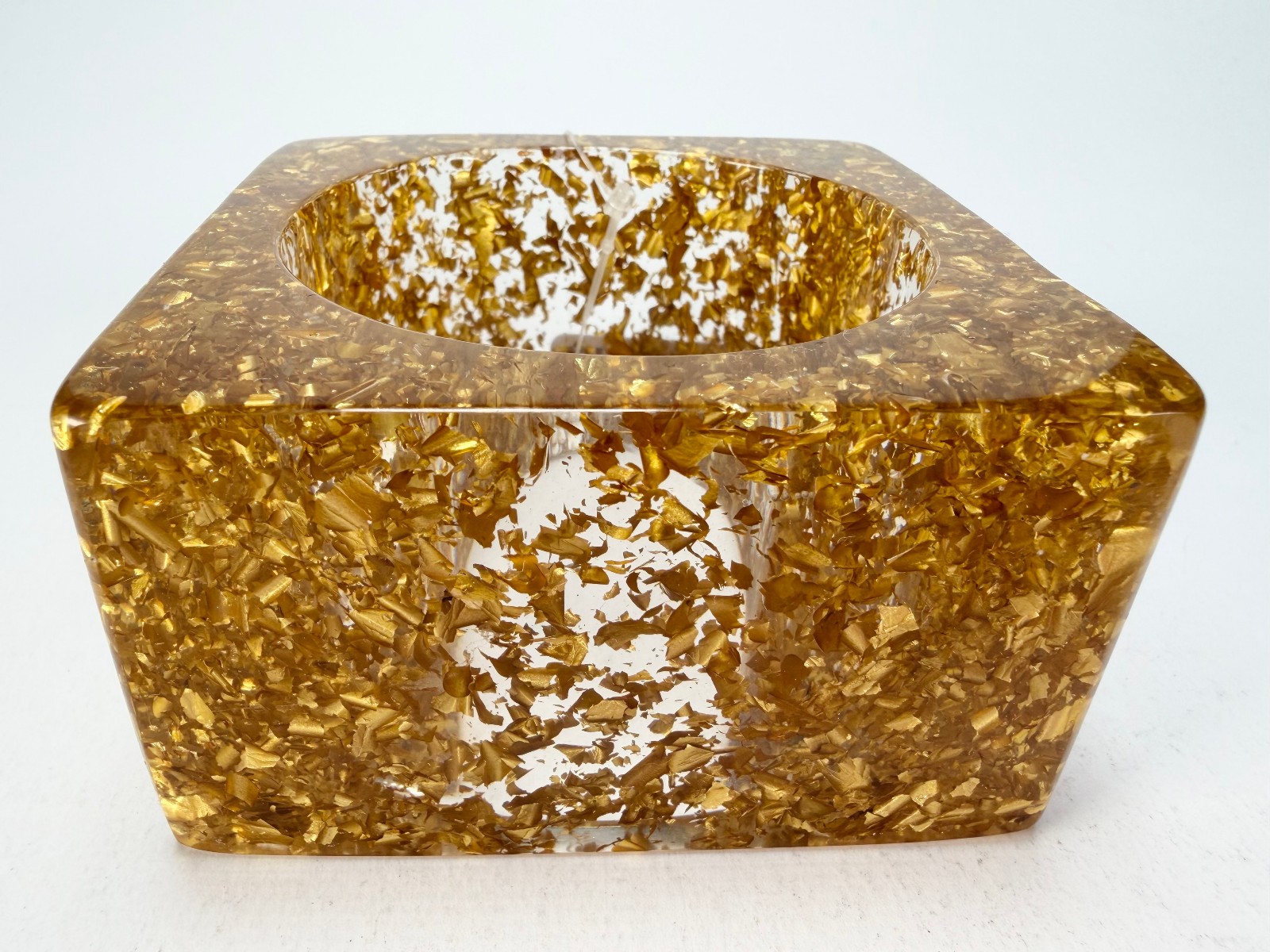 Jackie Brazil “Solid Square” Gold Flakes 5cm Bangle ( B2100 )