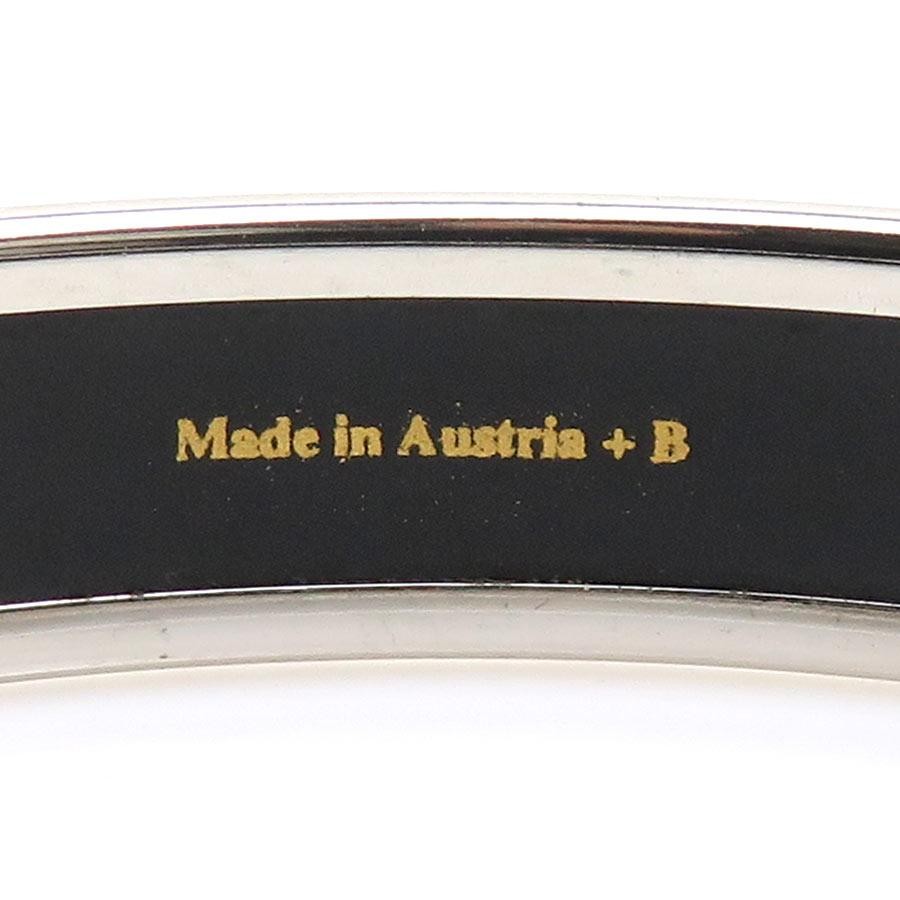 HERMES Bangle Bracelet Enamel Metal/Enamel Silver/Red/Multicoloured