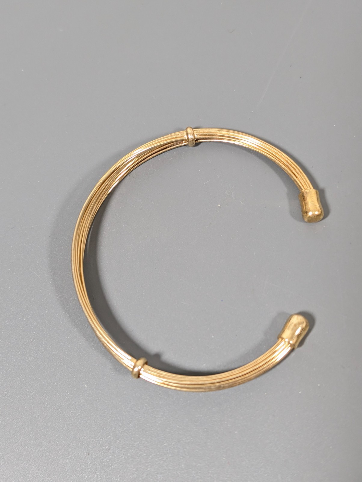 Gold Tone Multi Wire Cuff Bracelet Boho Western Chic 6.5 inch Retro