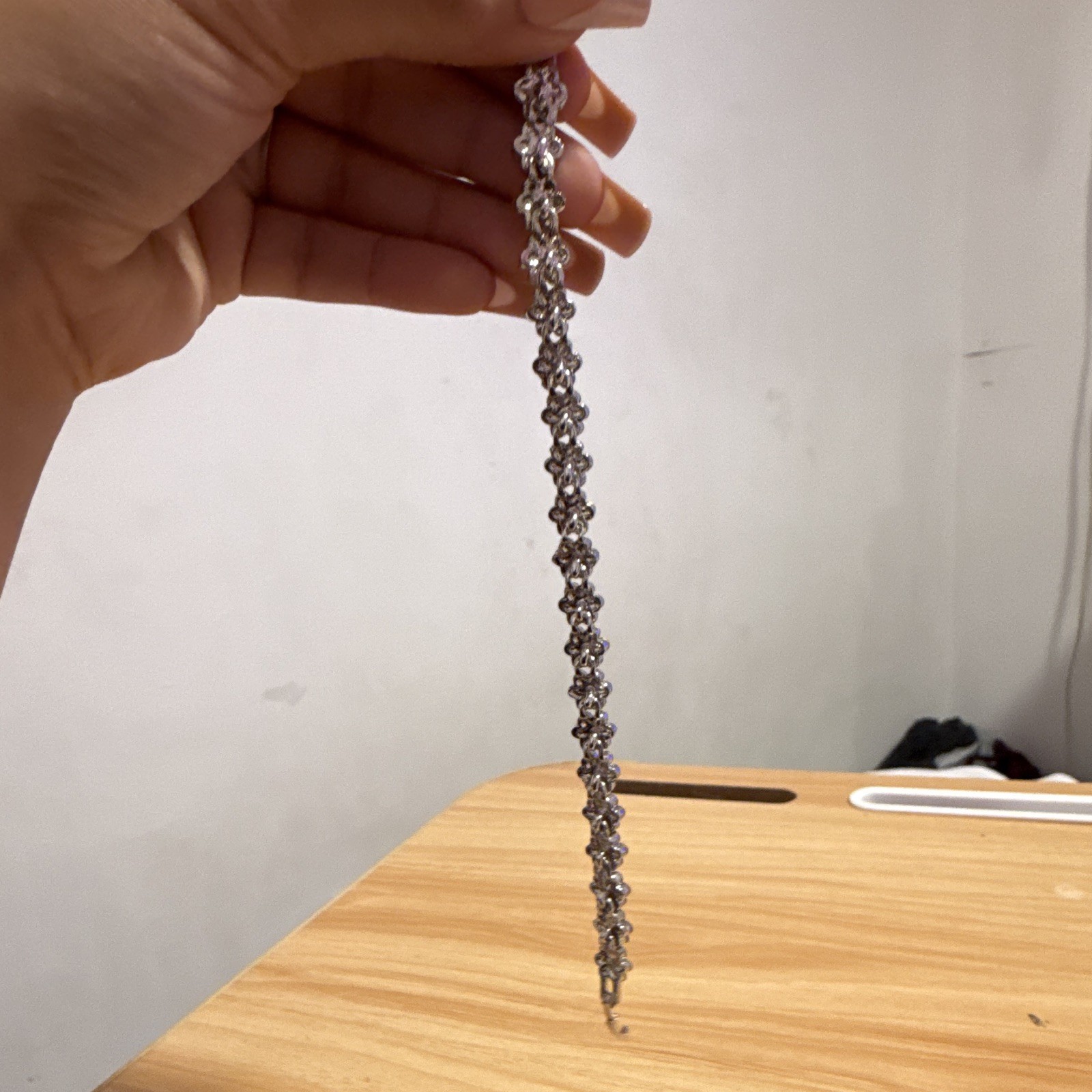 Blue Round Crystal Tennis Bracelet Silver Tone Prong-Set Metal