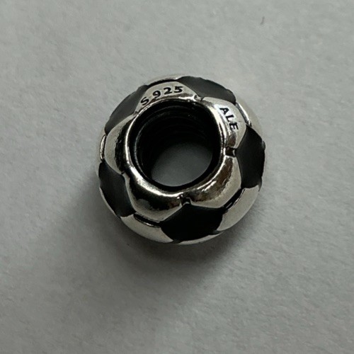 Pandora SS Silver And Black Enamel Soccer Ball Bead (4401)