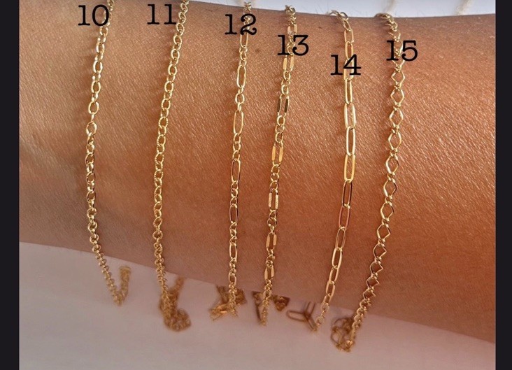 3ft 5inches Gold Filled FigaroLongShort Chain #12 style