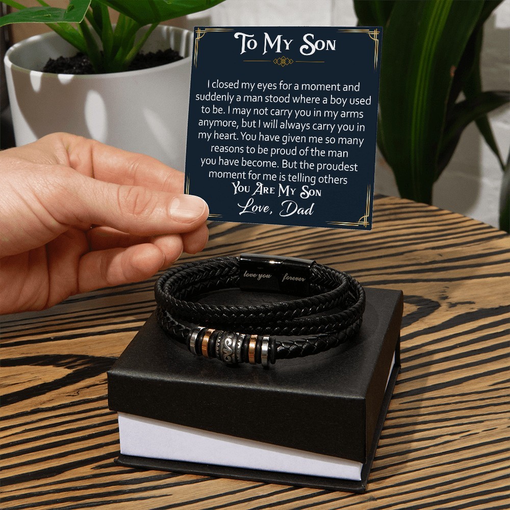 Dad To Son Leather Bracelet Coming Of Age Gifts Teenage Son Heartfelt Jewelry