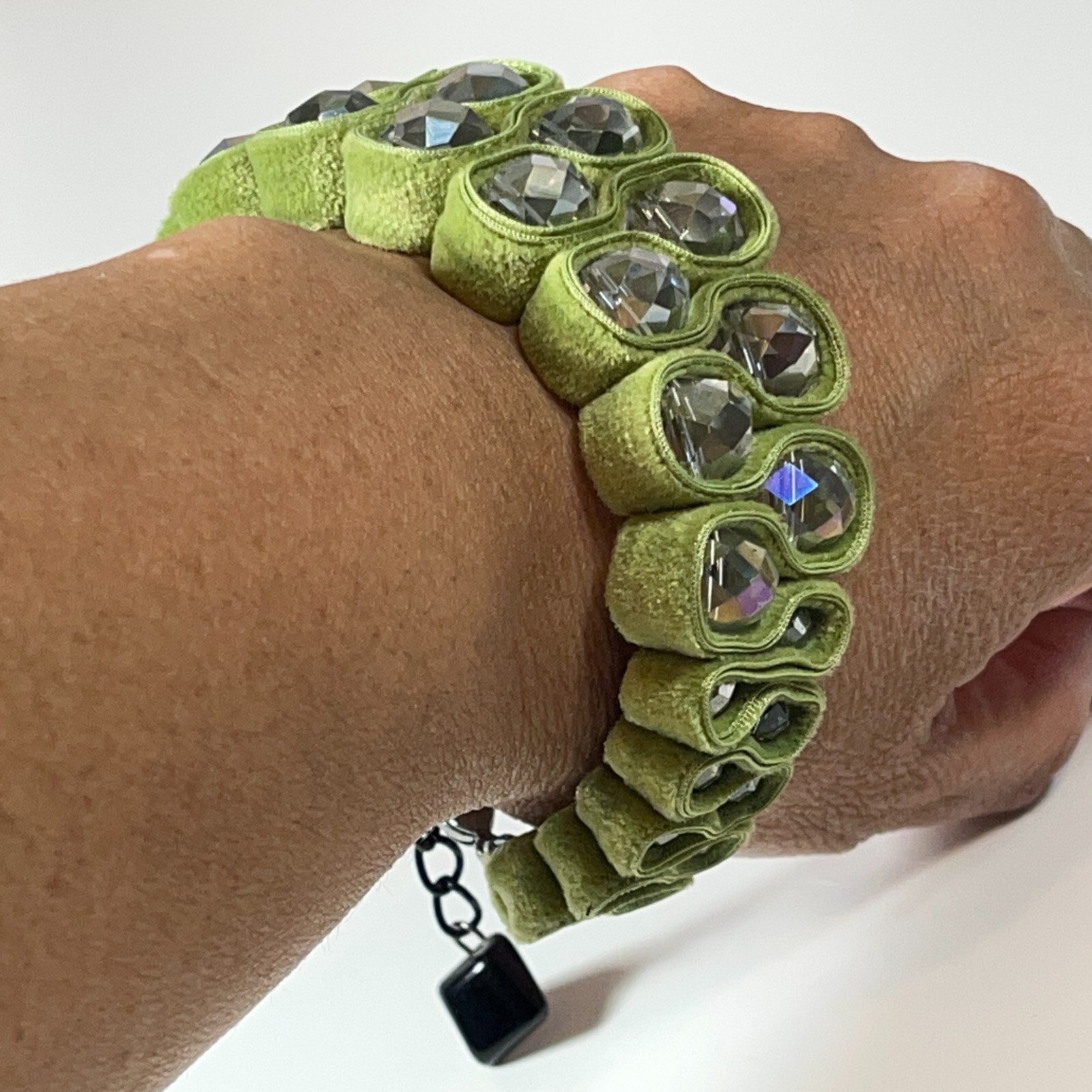 Unique Handmade Crystal Bracelet Prom Option colors: Brown, Green, Purple, Gray