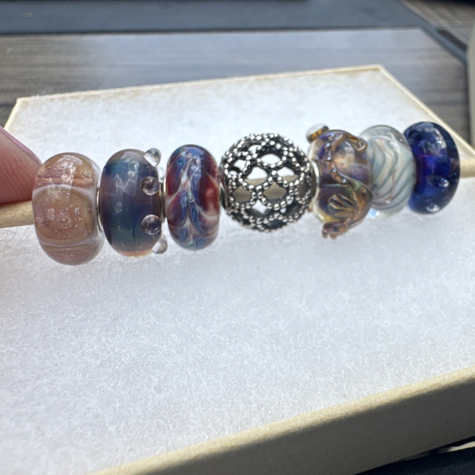Authentic Elfbeads magical mermaid 7 charm set! Beachy, iridescent, and fun!