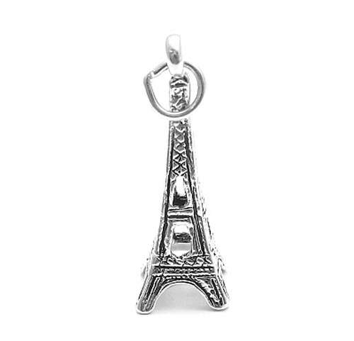 Guaranteed 925 Sterling Silver 3D Eiffel Tower Paris France Charm Pendant