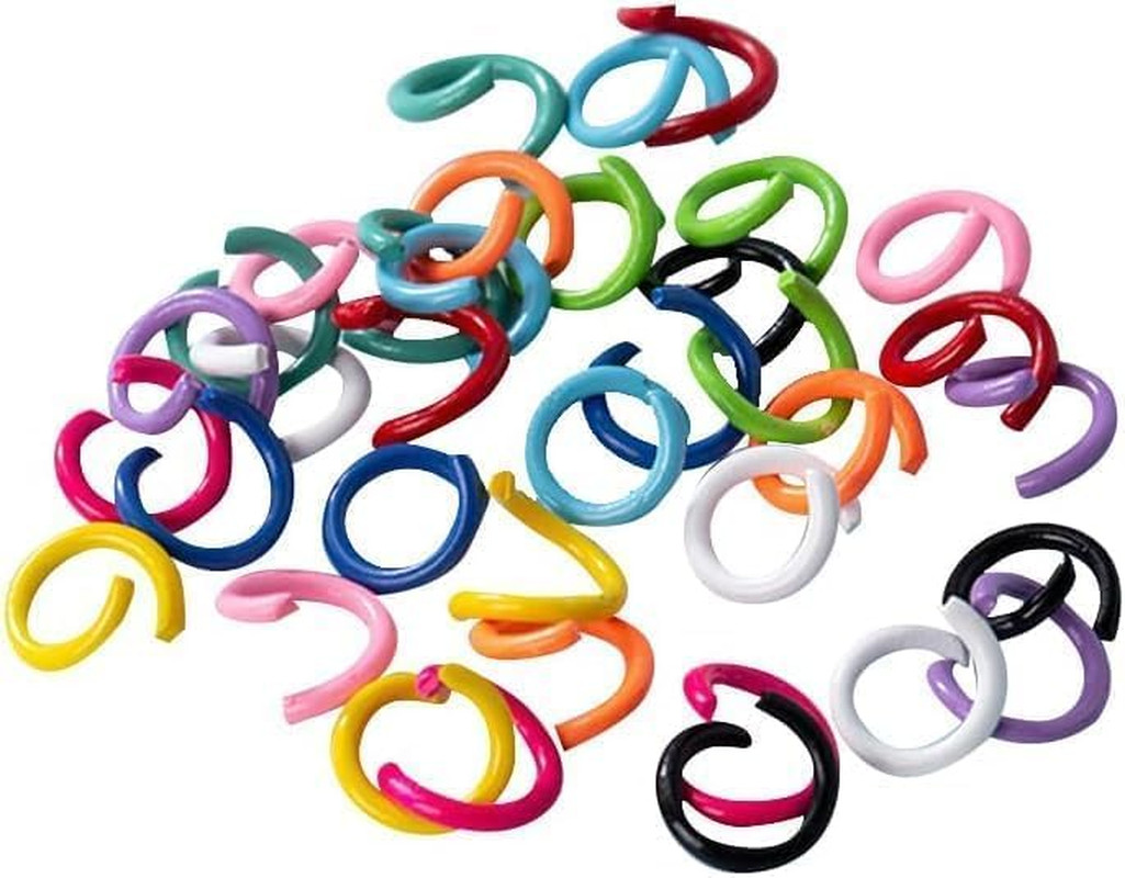 300 Pcs 8 Mm Colorful Metal Open Jump Rings, for Bracelet Charms, Jewelry Connec