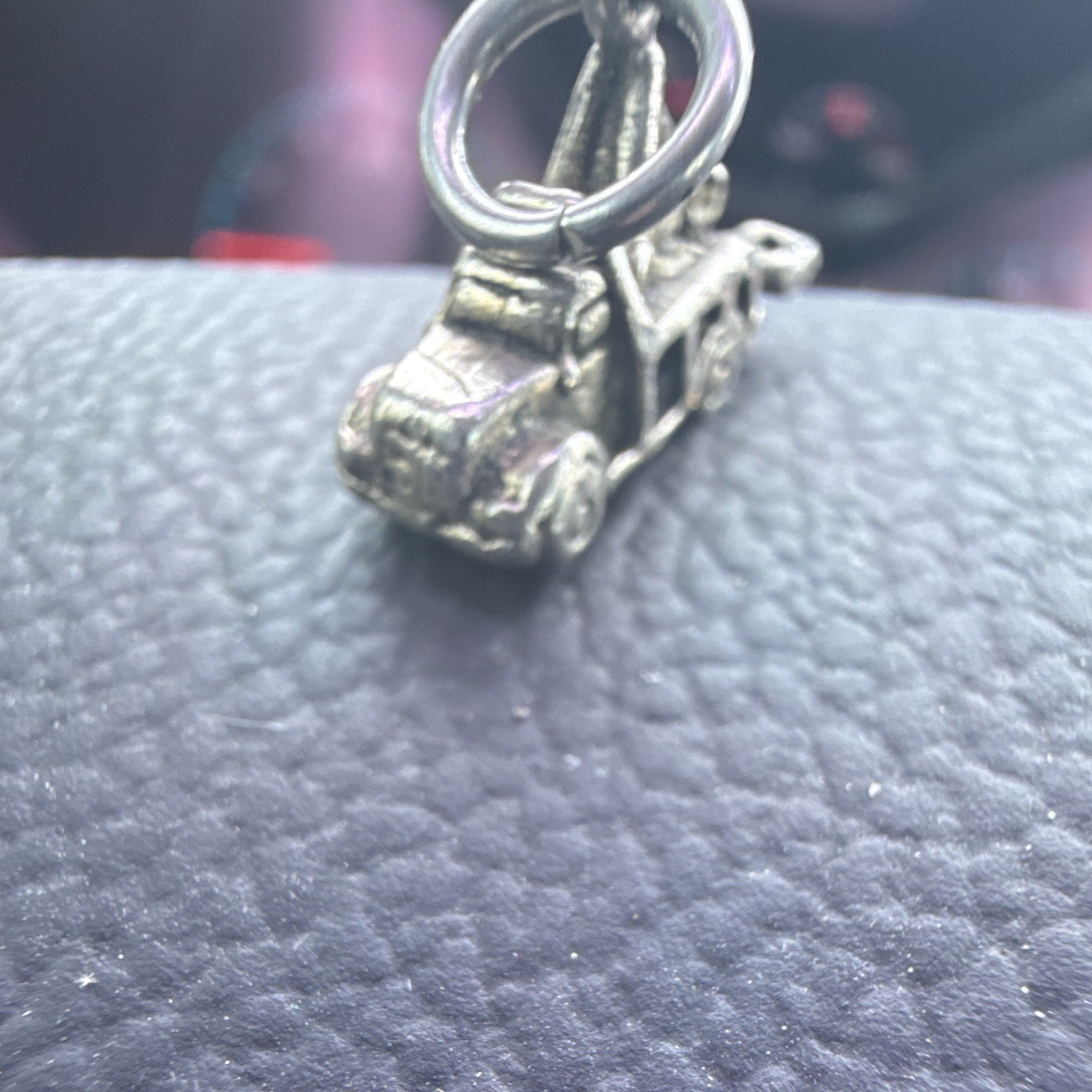 Silver Tone Tow Truck Dangle Charm Pendant w/ Jump Ring, Metal No Stone