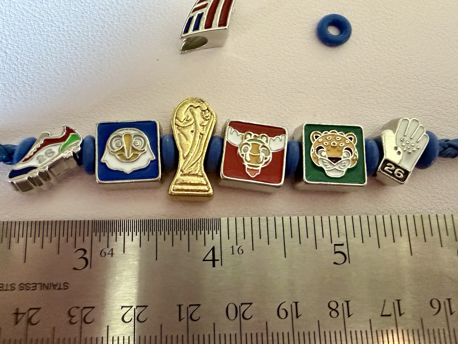 Bank of America FIFA World Cup 26 Braided Charm Bracelet Mascots Trophy Small