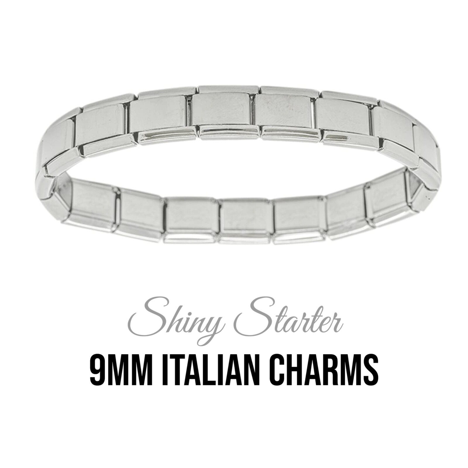 18 link Shiny 9mm Italian charm starter bracelets – fits classic 9mm Charms