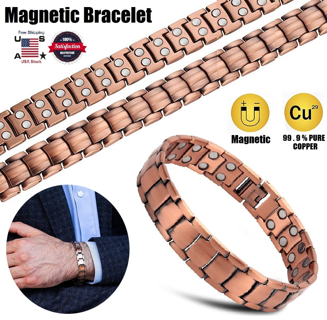 1/2Pack Pure Copper Magnetic Bracelet Arthritis Pain Therapy Energy Cuff Bangle