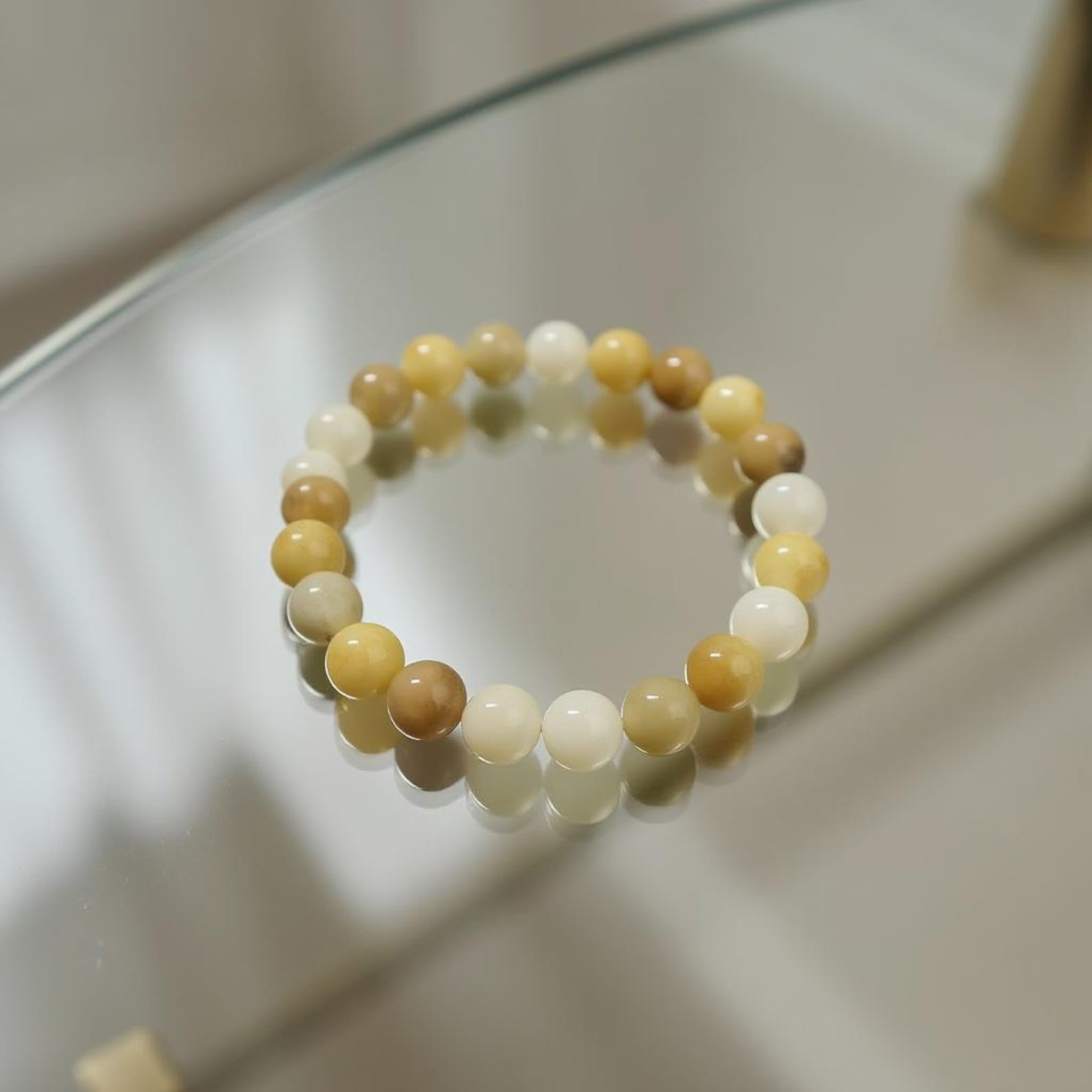 Yellow Aventurine Bracelet, Warm Honey Beads, Stackable Minimalist Accessory