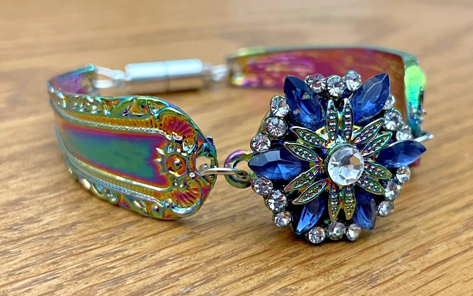 Snap Jewelry Rhinestone Flower Rainbow Base 18-20mm Fits Ginger Charms Accessory