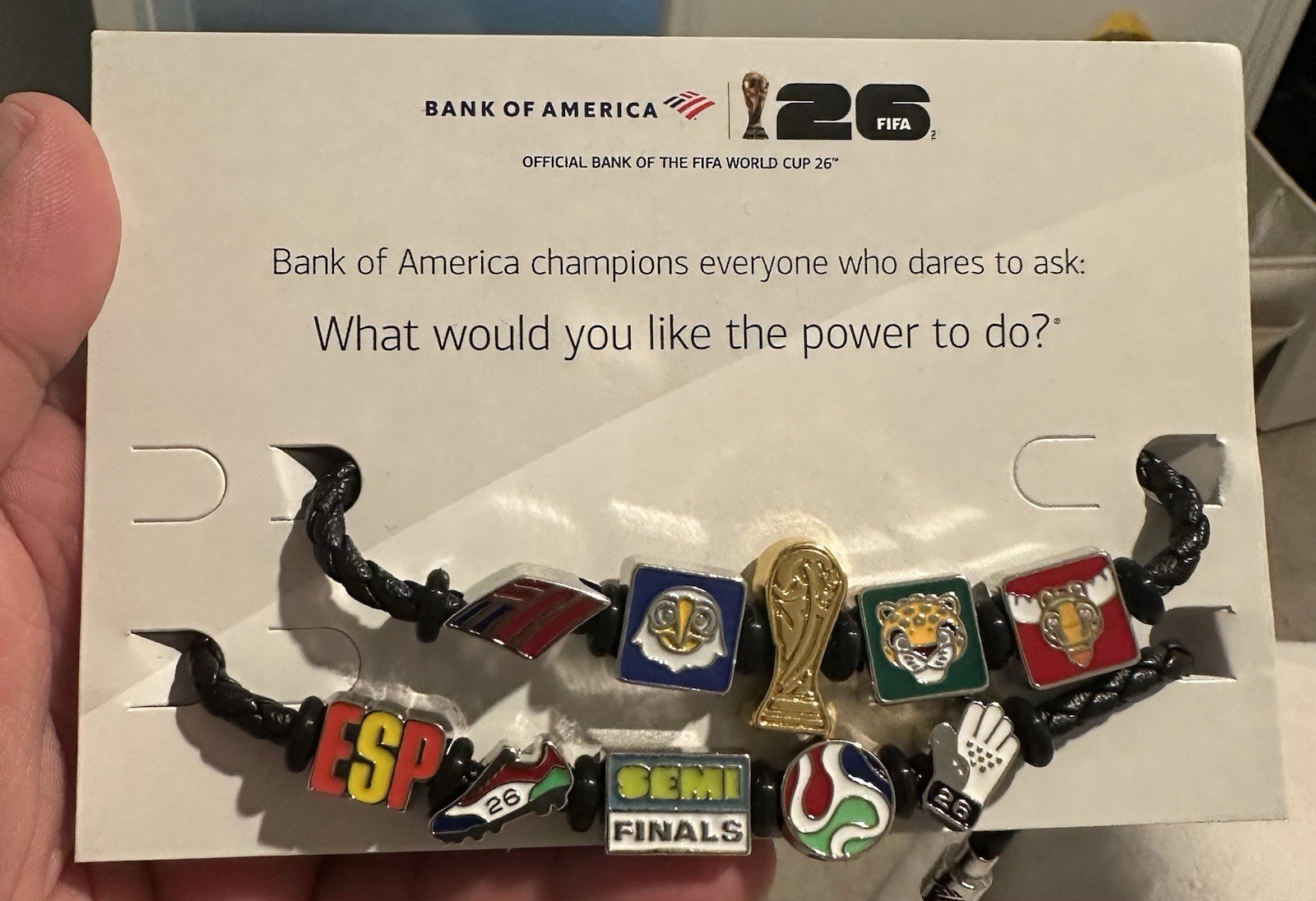 Bank of America FIFA World Cup 26 Braided Cord Bead Charm Bracelets Set of 2