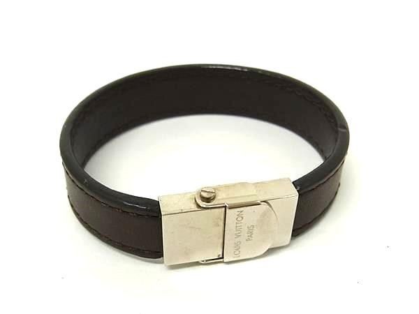 LOUIS VUITTON Louis Vuitton Bracelet Braclet Clip It Brown Leather Unisex Bangle