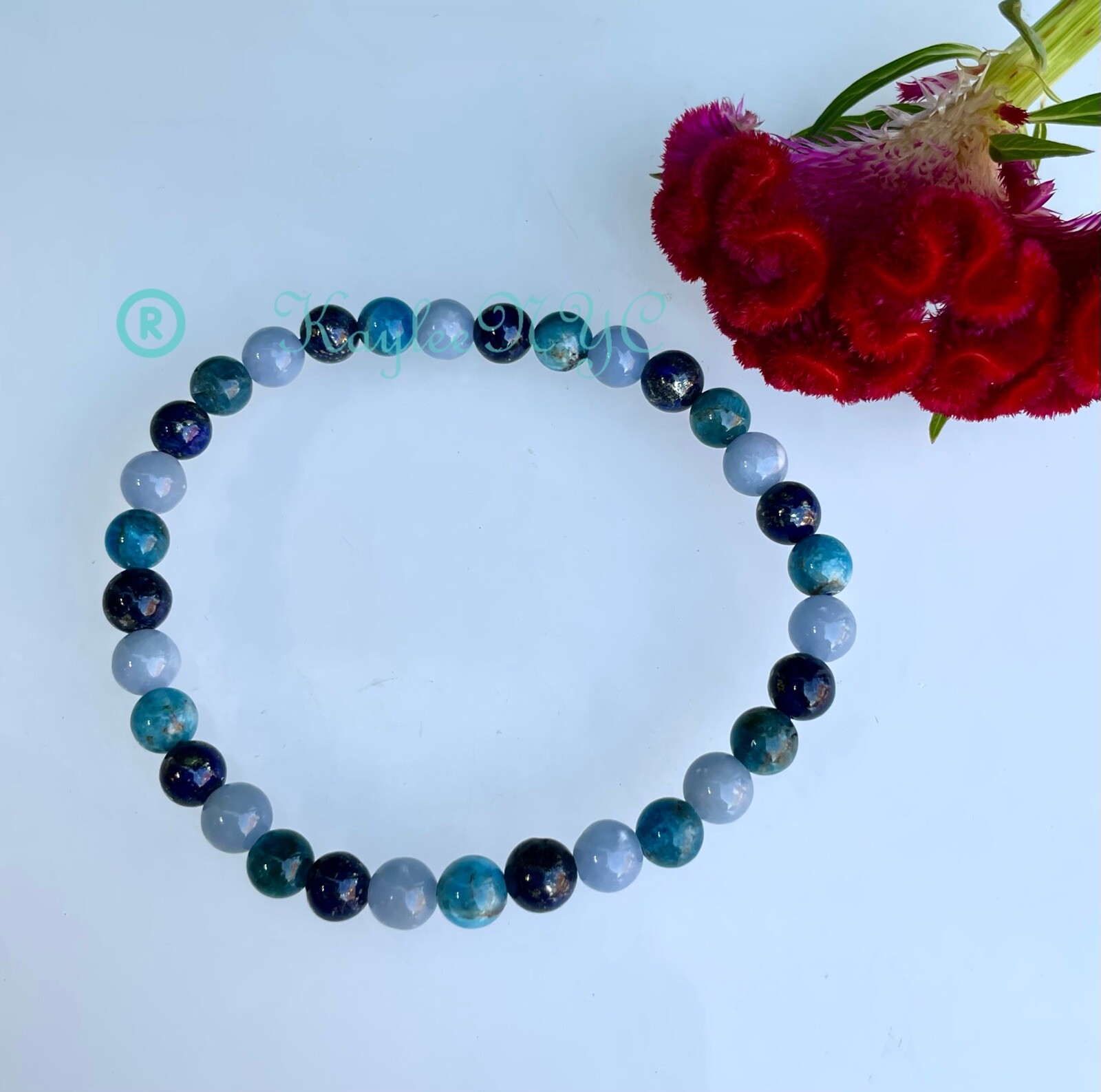 Wholesale 6 Pcs Natural Mix Crystal 6mm 7.5” Stretch Bracelet