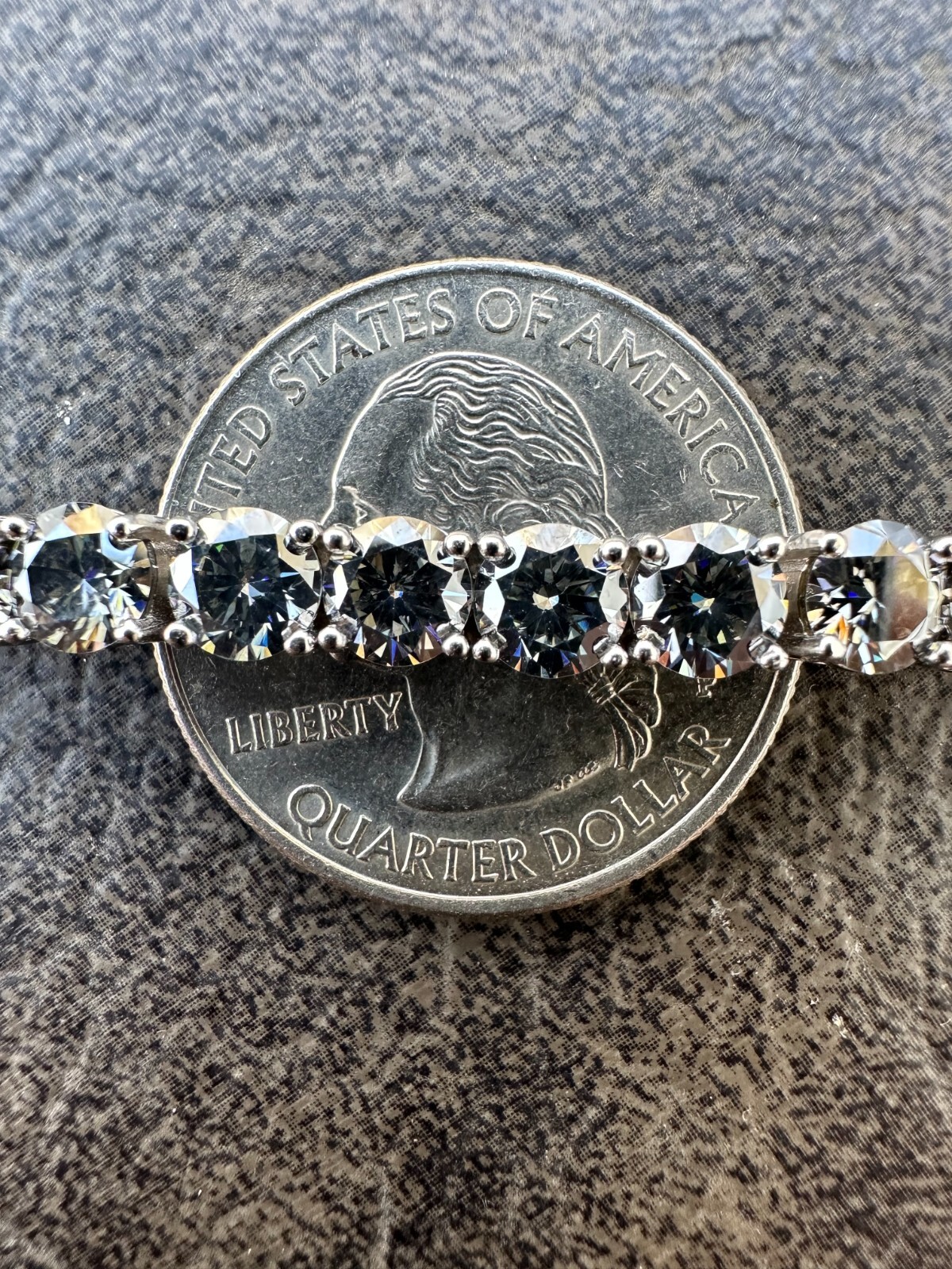 Real Iced Blue Gray MOISSANITE 5mm Tennis Bracelet 925 Silver Passes Tester