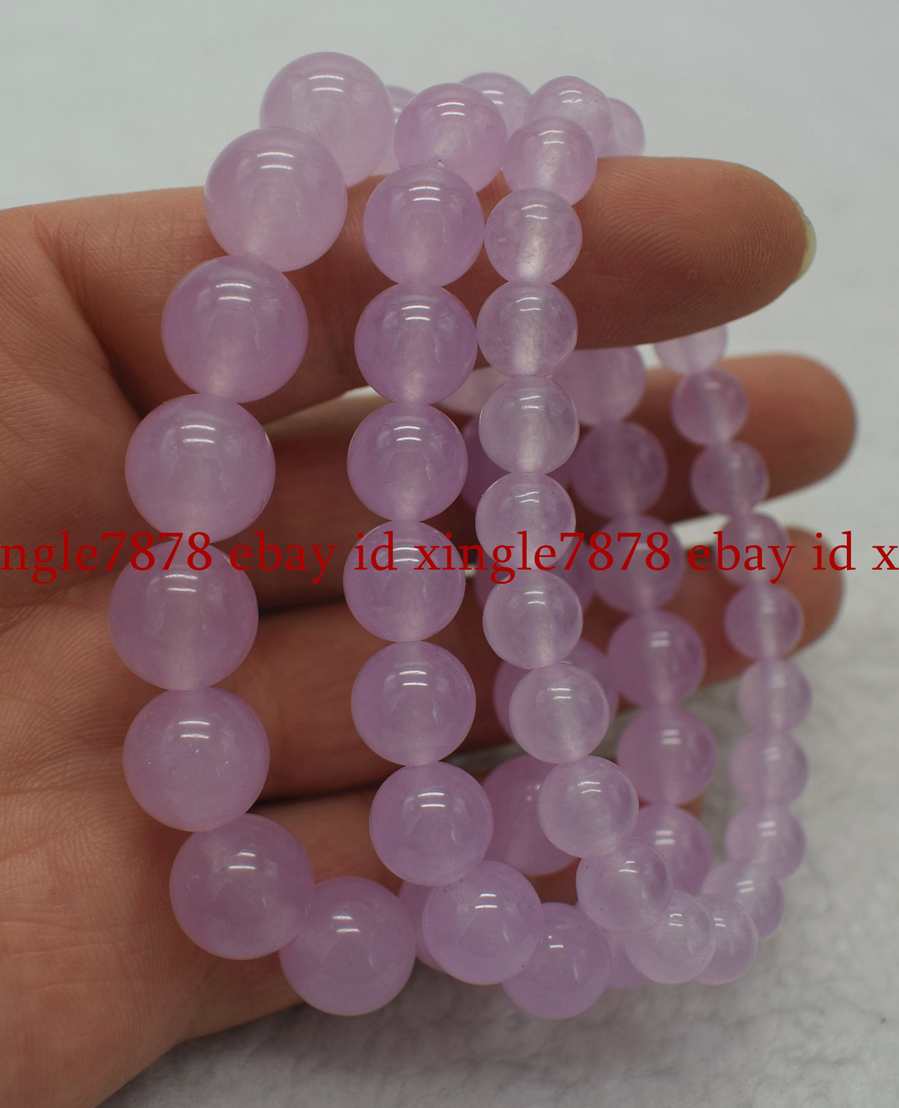 6/8/10/12/14mm Lavender Purple Jade Round Gemstone Beads Stretchy Bracelet 7.5″