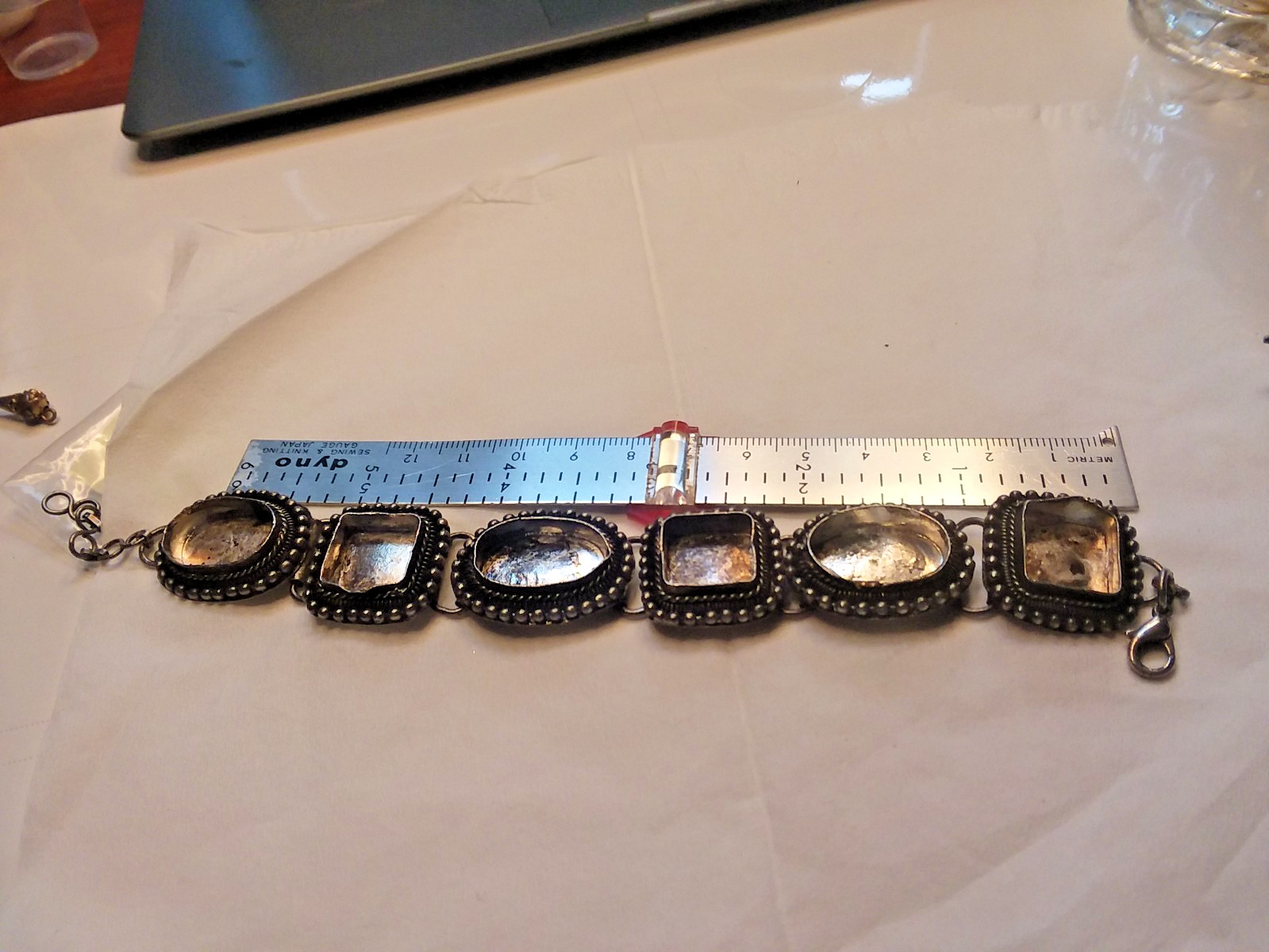 7.5″-8.5″ Silver Tone Bohemian Style Blank Bracelet 07-01-2026