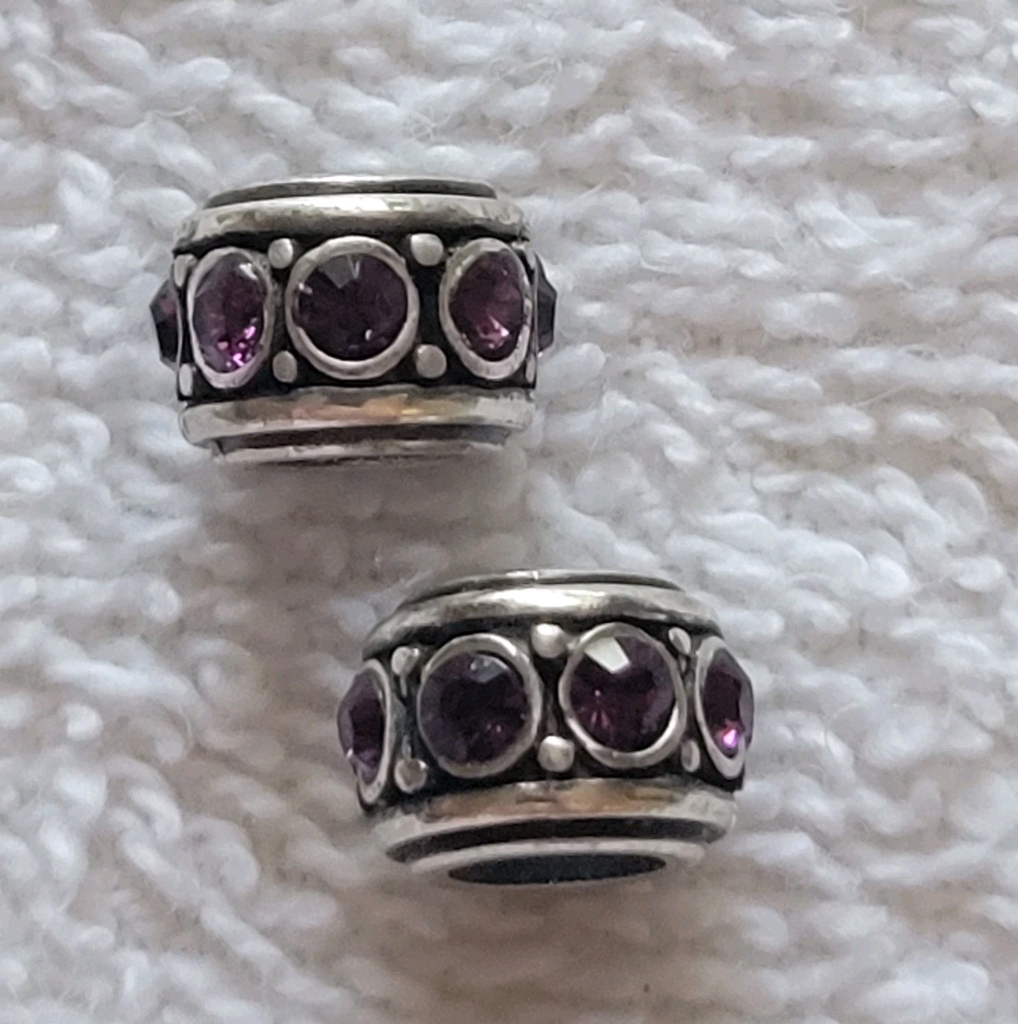 Brighton Lot Of 2 Glam Spacer Beads Purple NWOT Retired