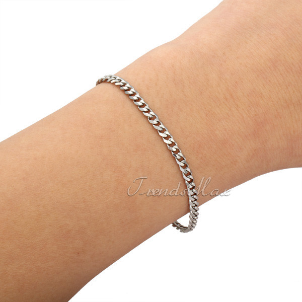 Men’s Chain 3/5/7/9/11mm Stainless Steel Bracelet Silver Curb Cuban Link 7-11″