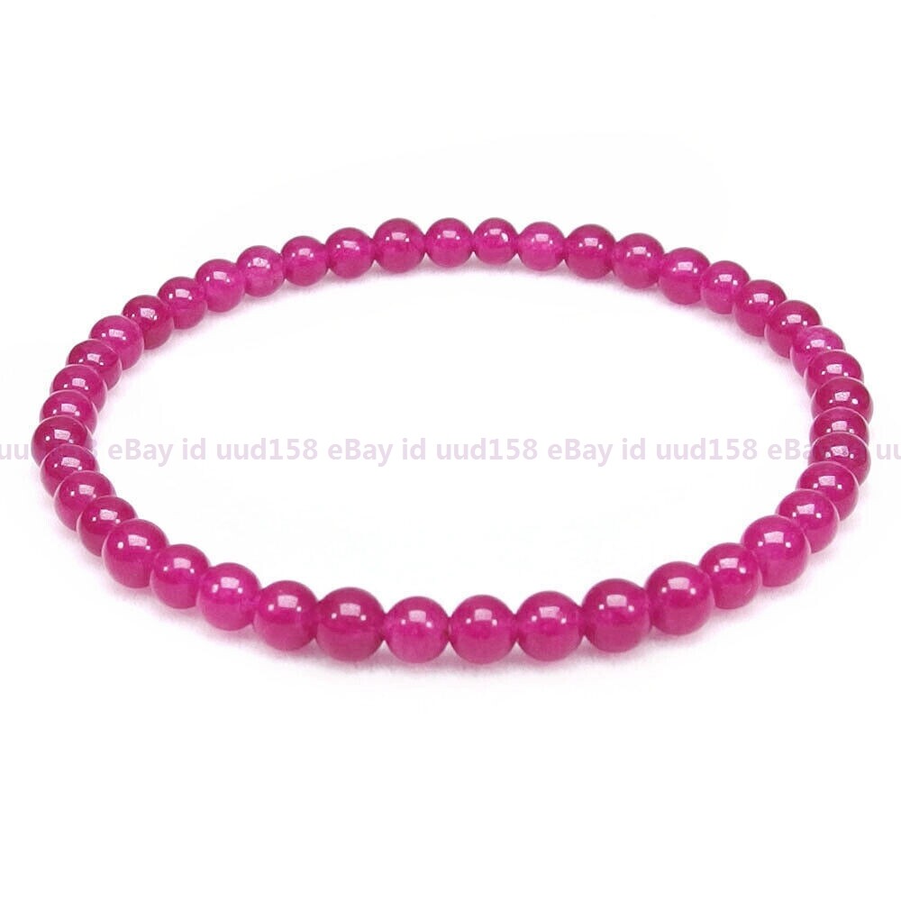 Stretchy 4mm Beads Bracelets Natural Gemstone Crystal Healing Reiki Amulet