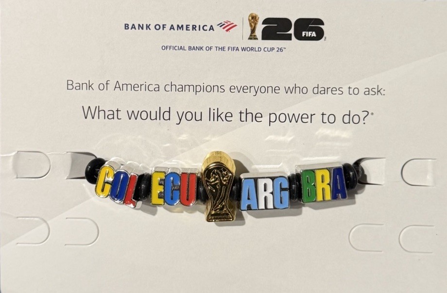 FIFA World Cup 26 Bank Of America Charm Bracelet COL ECU ARG BRA
