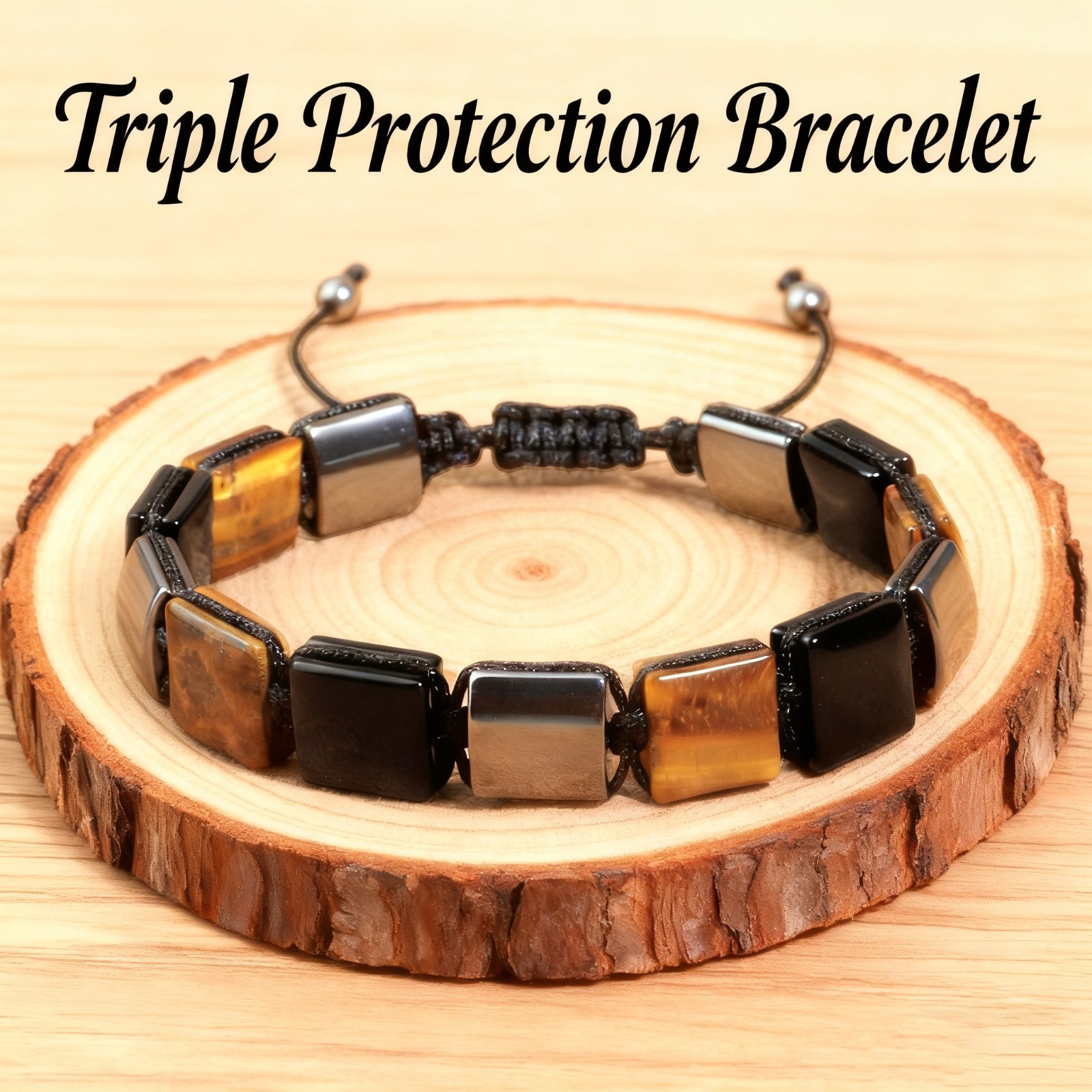 Natural Crystal Gemstone Beaded Bracelet 10mm x 10mm Square Beads Jewelry Gifts