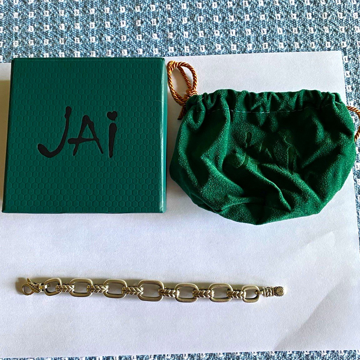 JAI John Hardy Signed Silver Oval Link Chain Bracelet 7in Lobster Clasp No Stone