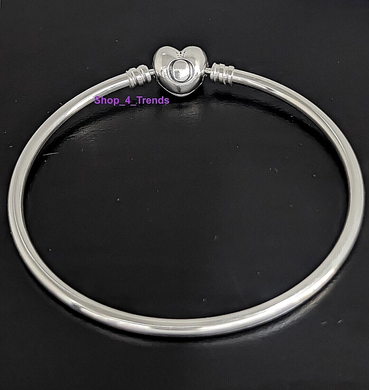 NEW 596268 925 Silver 100% PANDORA Moments Heart Clasp Bangle Charm Bracelet