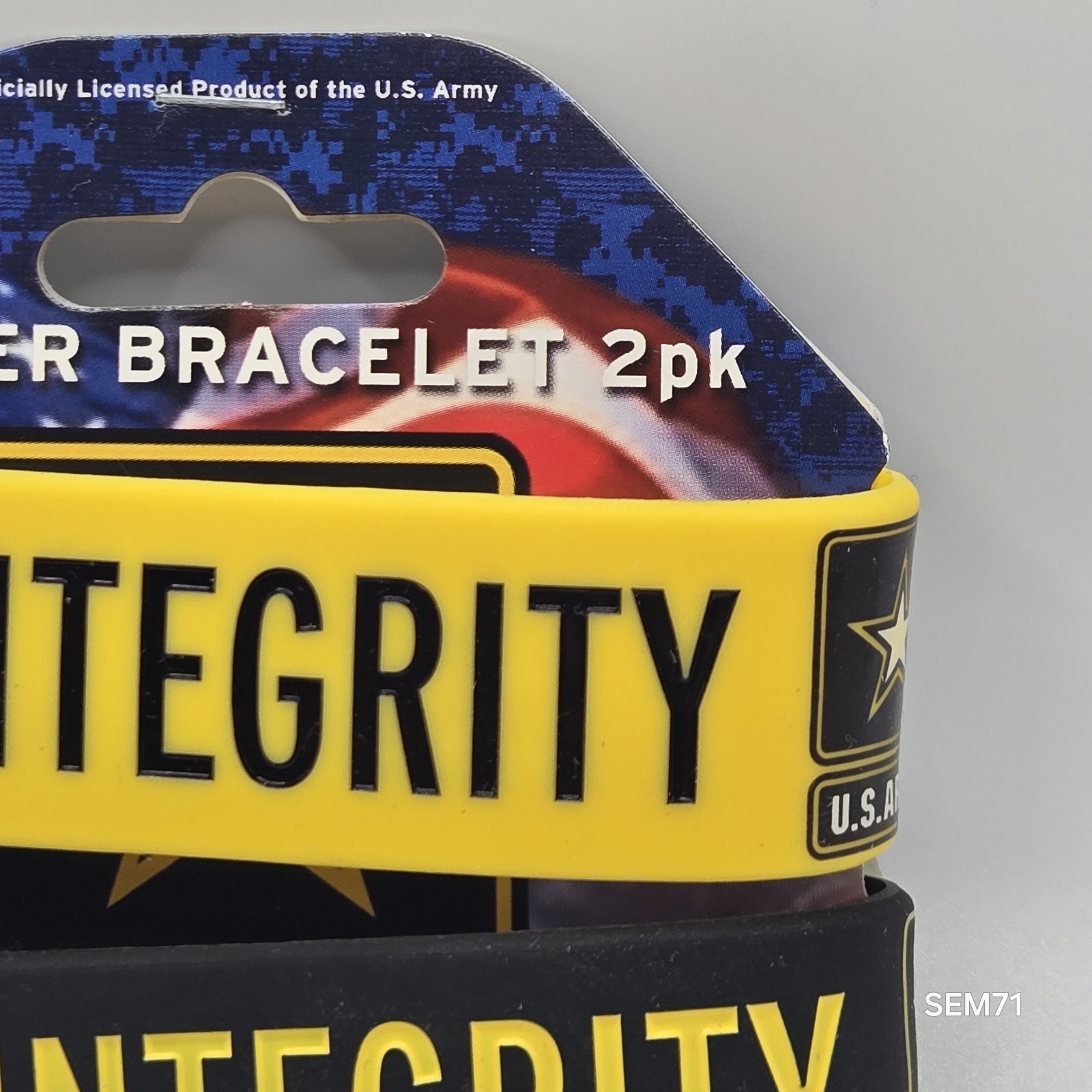 (Set of 2) U.S. ARMY MILITARY Band Silicone Rubber Bracelet Wristband LICENSED