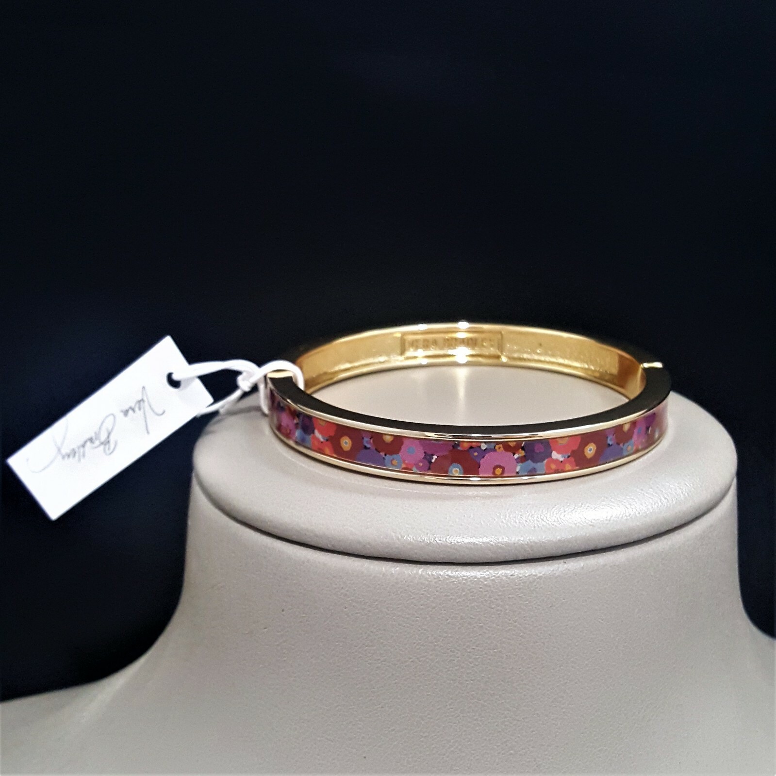 Vera Bradley Women’s Flowers Bangle Bracelet Gold Plated Multi Color NWT