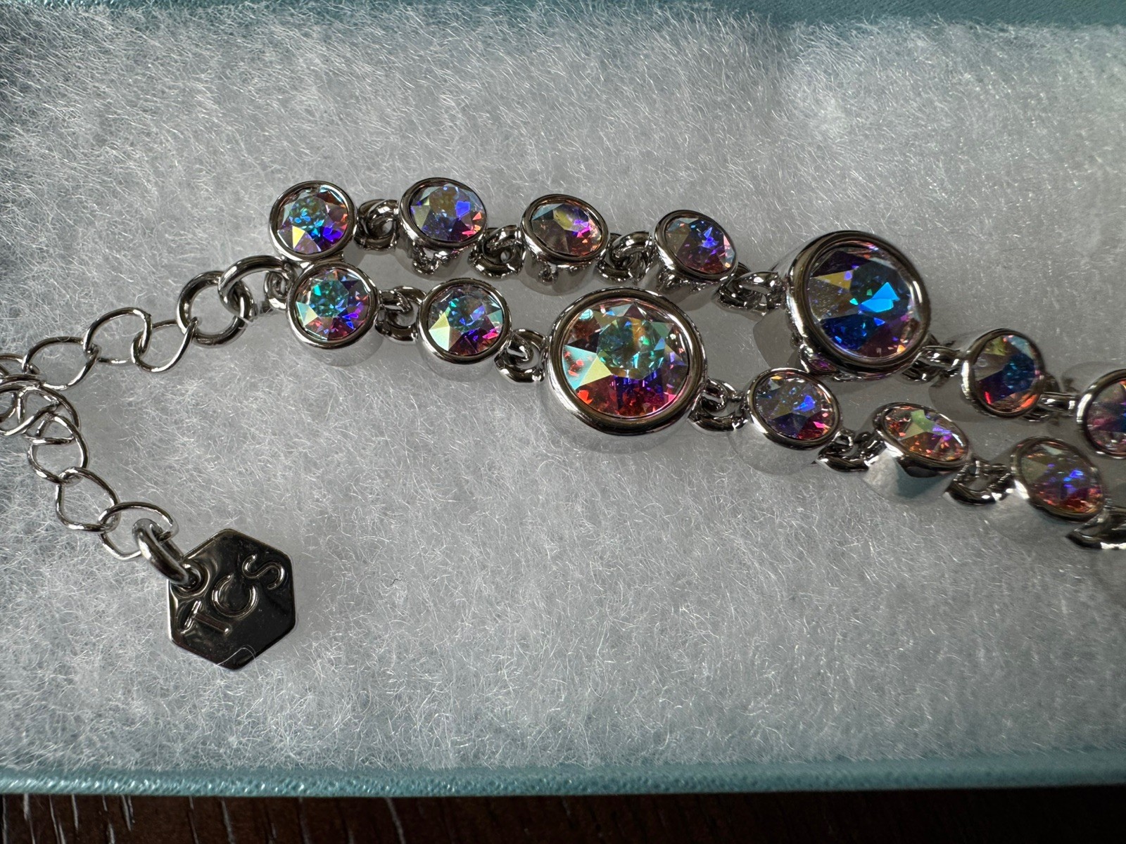 Touchstone Crystal Bracelet Swarovski Double Strand Reverie Aurore Boreale NEW