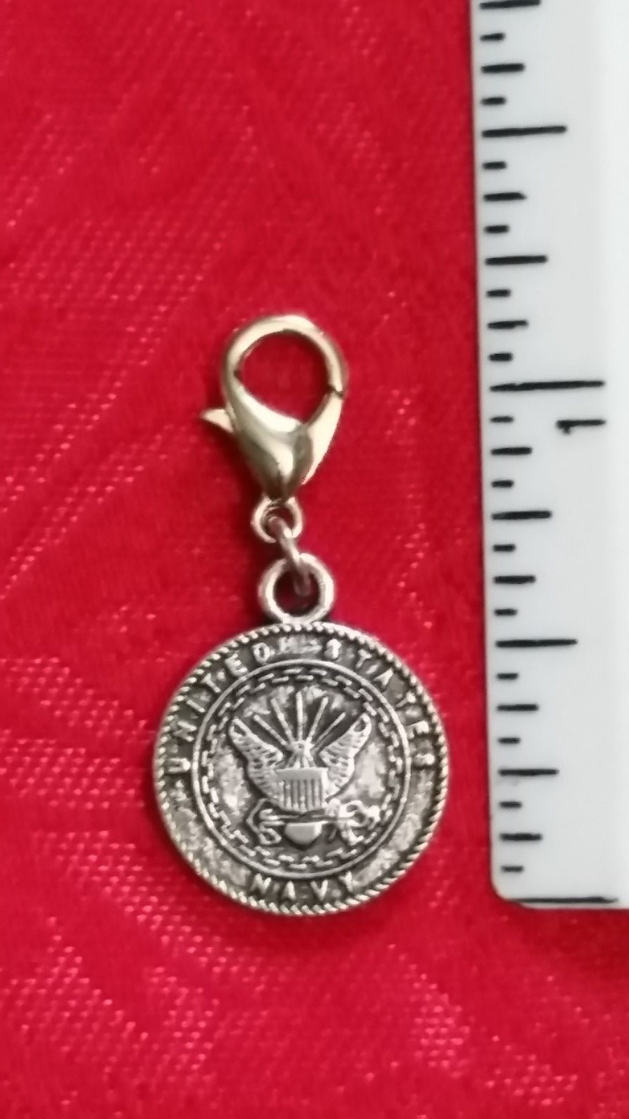 NAVY ANTIQUE SILVER CHARM – MILITARY WIFE – USN – UNITED STATES – VARIETY