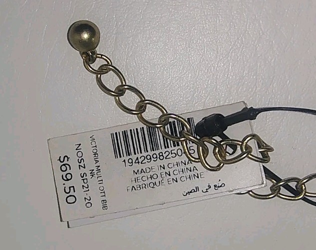 Chico’s Multicolor Beaded Metal Chain Bracelet Adjustable Lobster Clasp